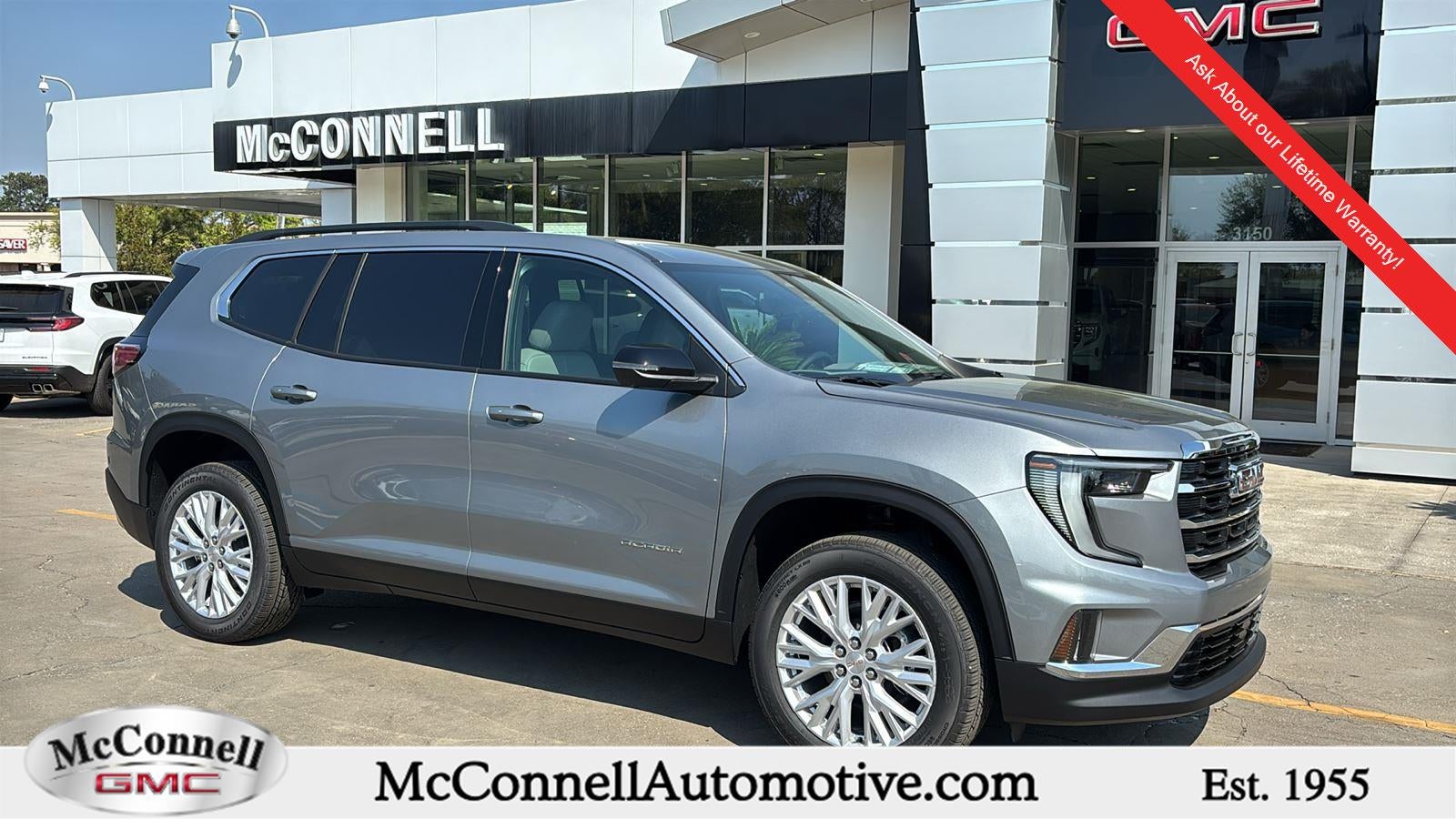2026 GMC Acadia Elevation in Sterling Metallic — front three-quarter view