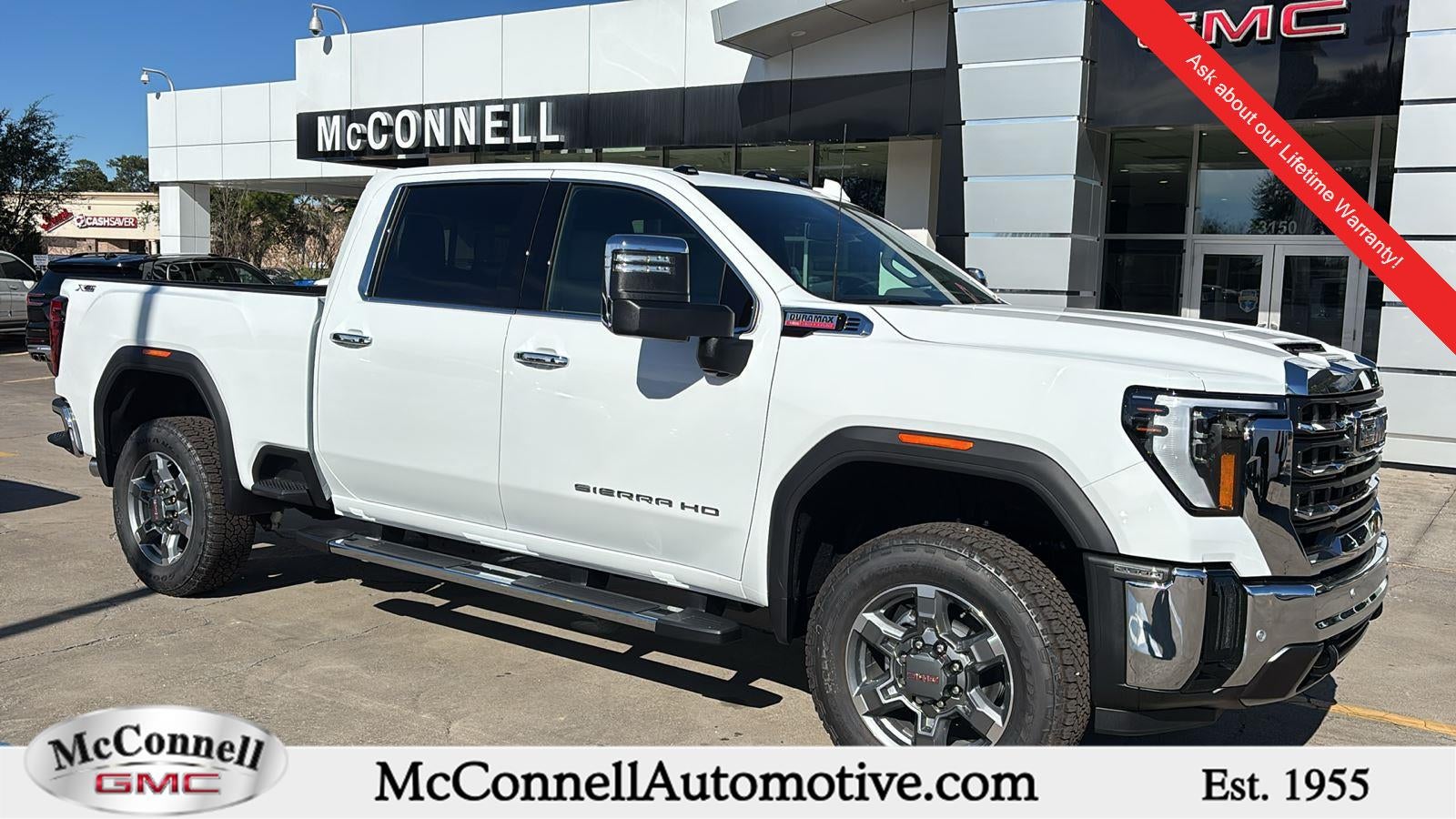 2026 GMC Sierra 2500 HD SLT in Summit White — front three-quarter view