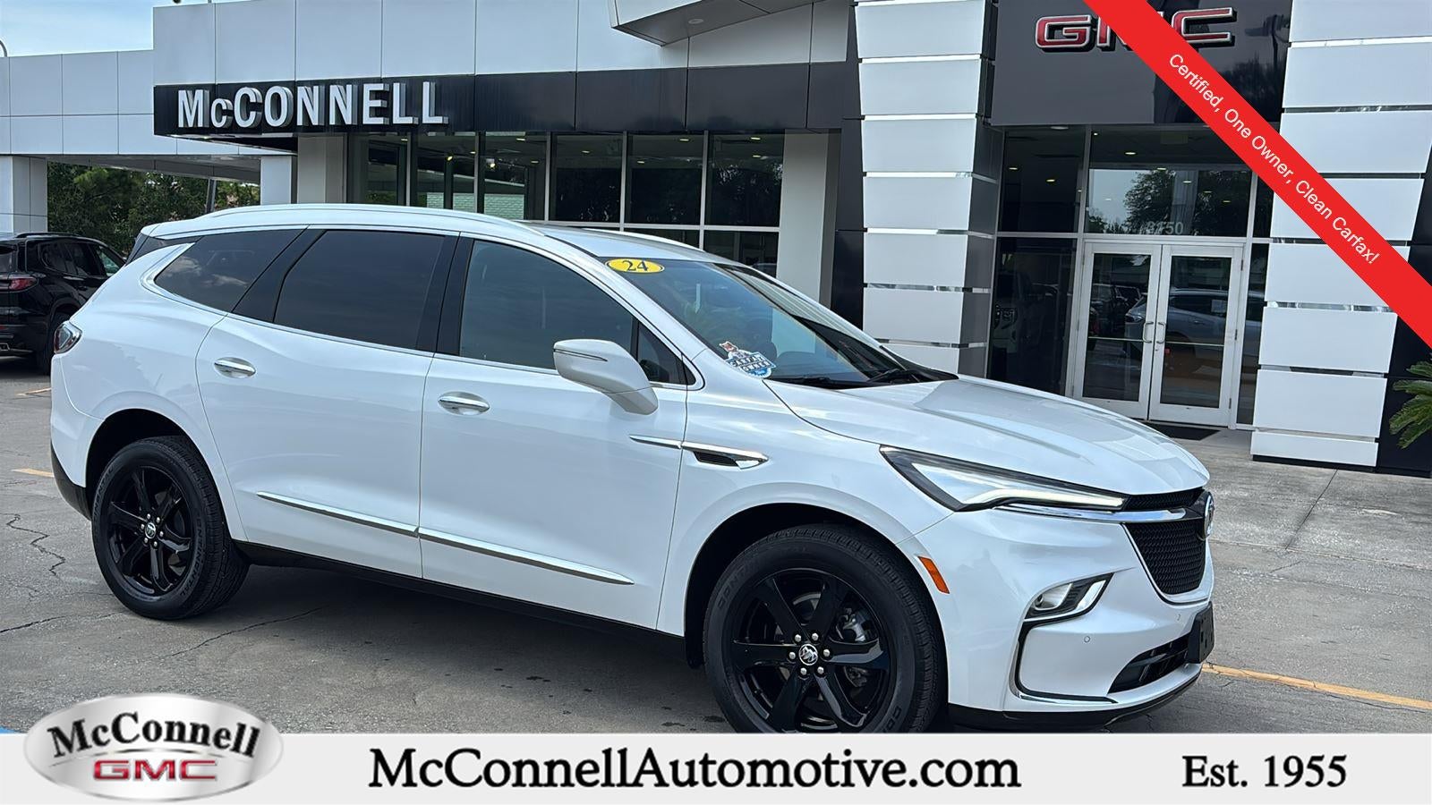 2024 Buick Enclave Essence in White Frost Tricoat — front three-quarter view